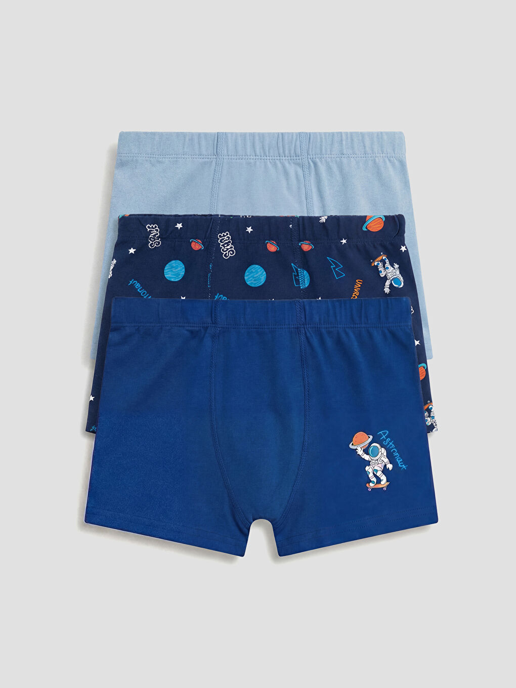 Lacivert Baskılı Erkek Çocuk 3'lü Boxer-1