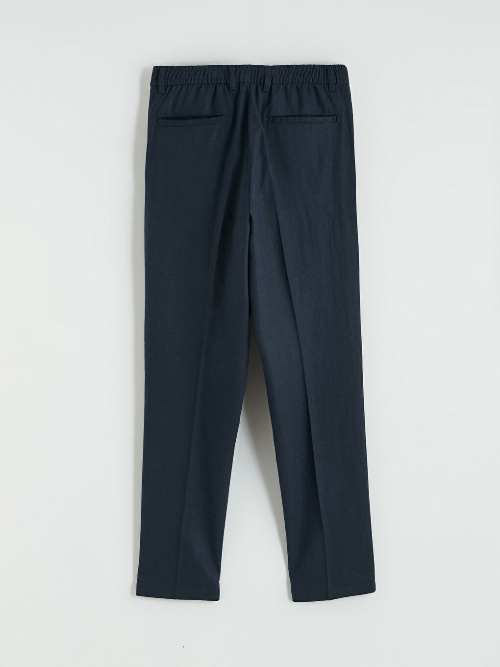 Pantaloni Regular Fit din Amestec de In cu Pliseuri pentru Bărbați-6