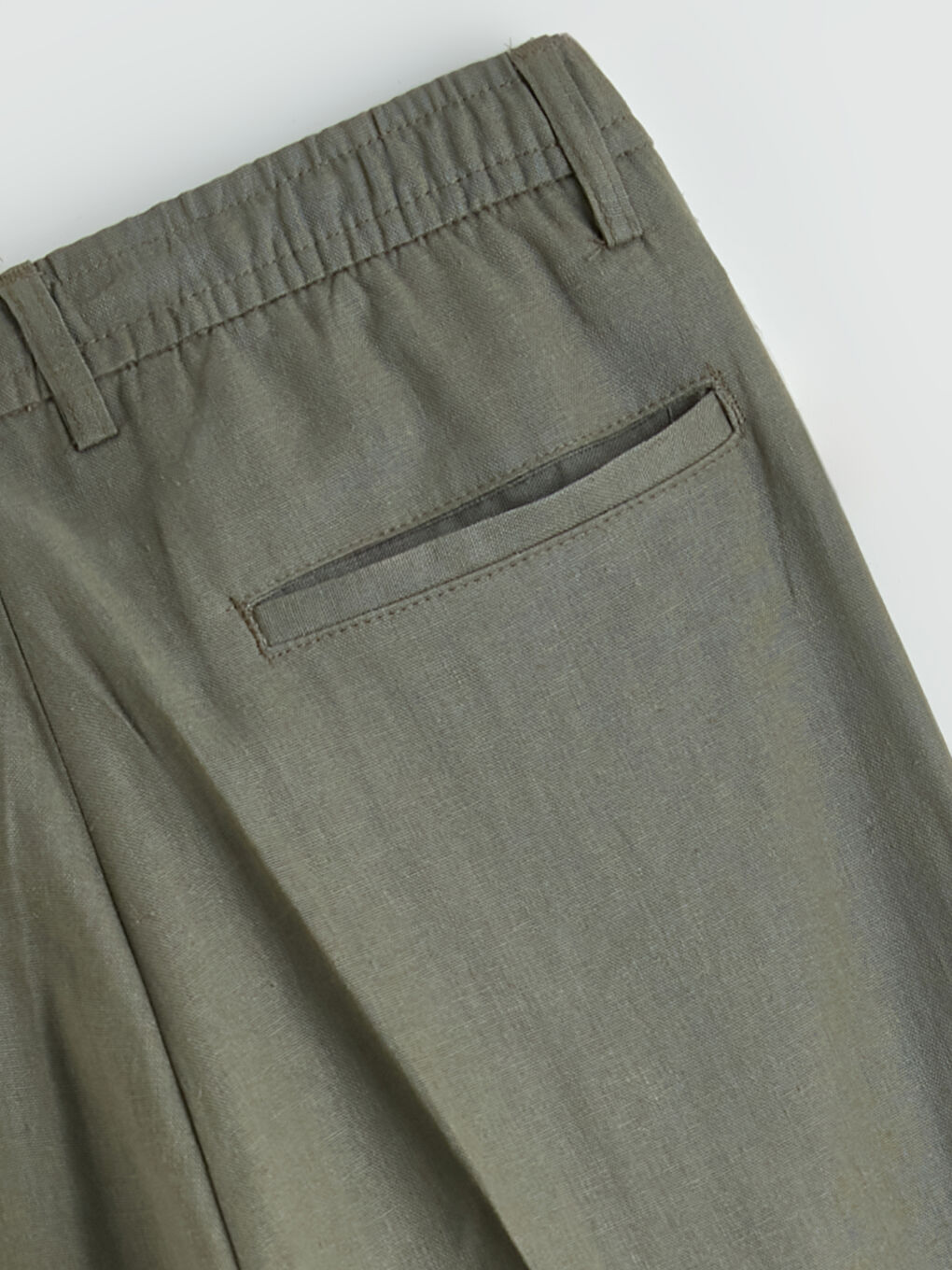 Regular Fit Linen Blend Men's Pleated Trousers-5