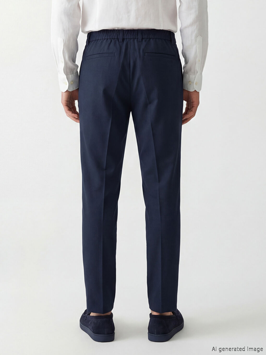 Pantaloni Regular Fit din Amestec de In cu Pliseuri pentru Bărbați-2