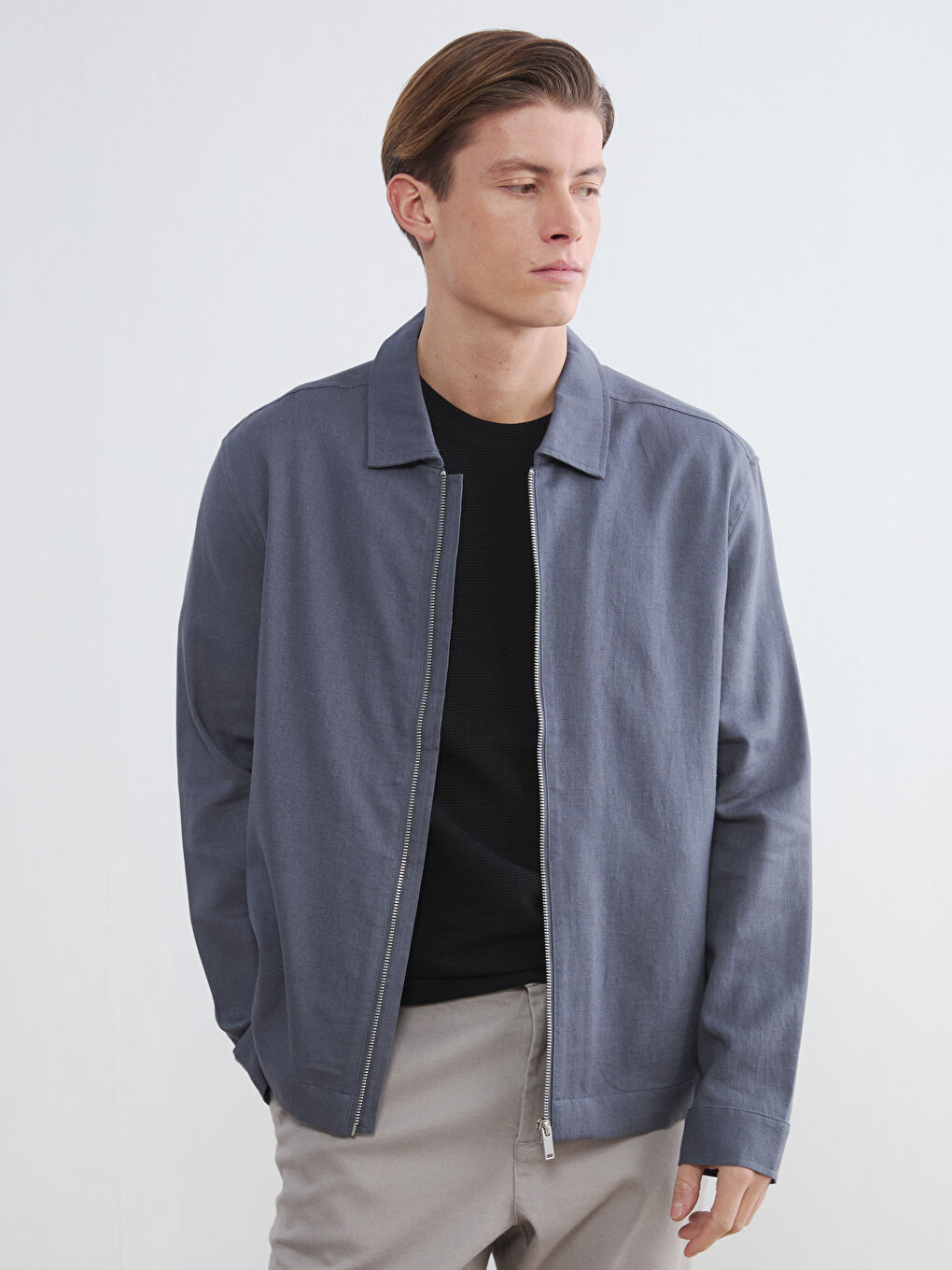 İndigo Regular Fit Gömlek Yaka Erkek Mont