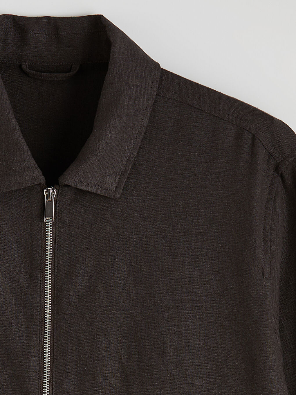 Kahverengi Regular Fit Gömlek Yaka Erkek Mont-6