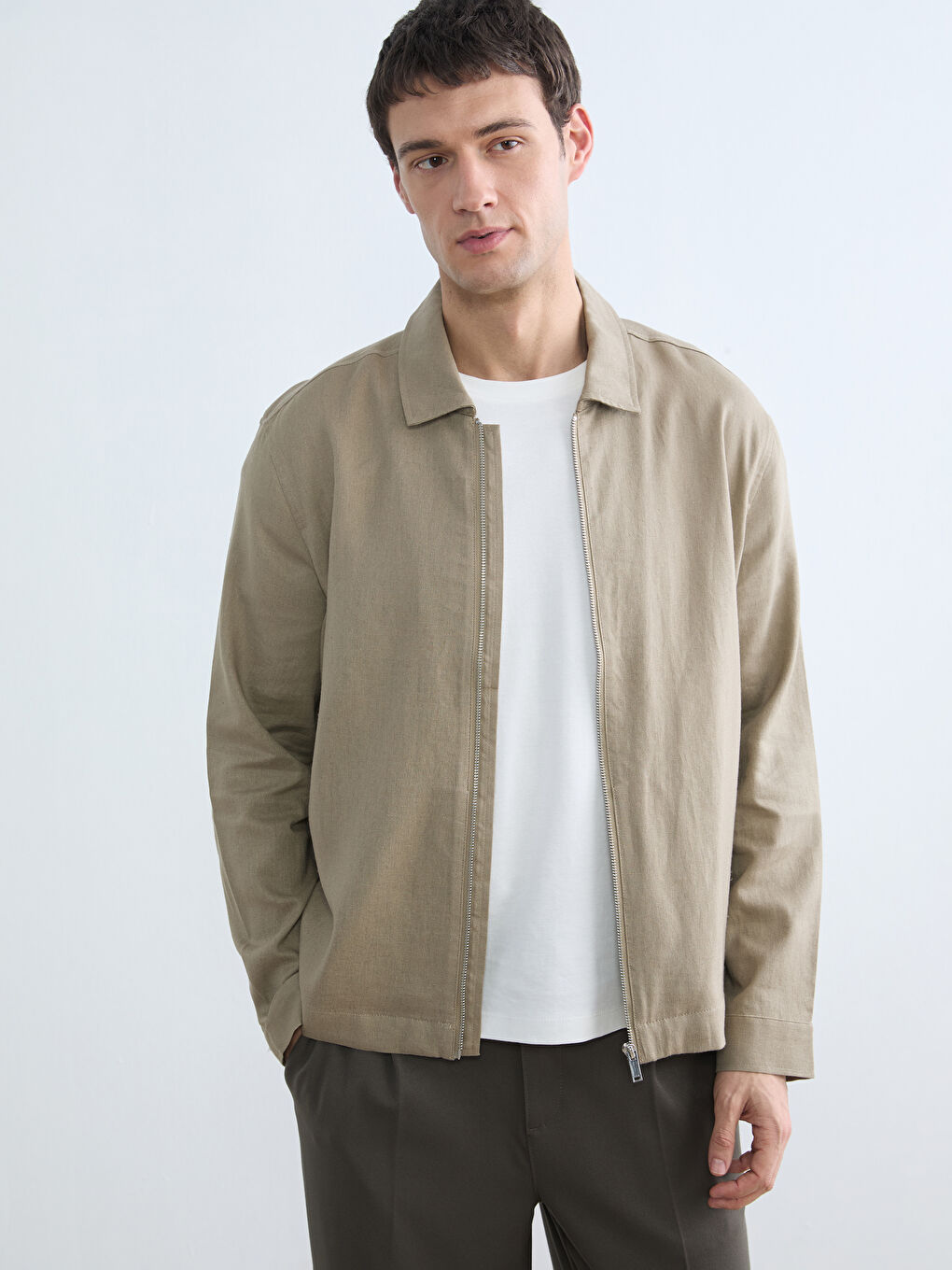 Regular Fit Collared Neck Men's Coat