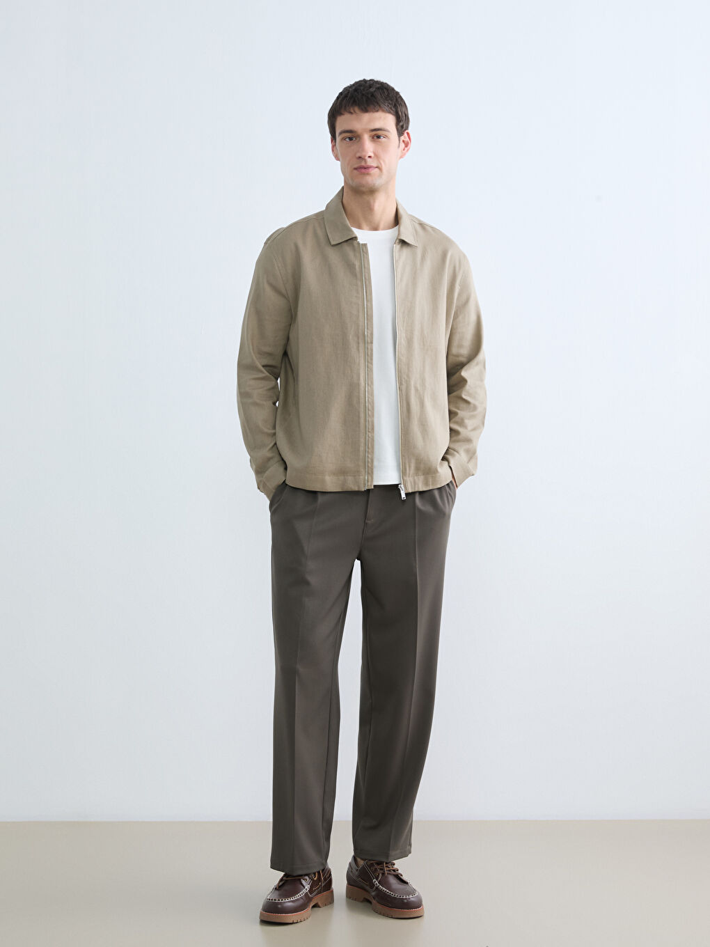 Regular Fit Collared Neck Men's Coat-1