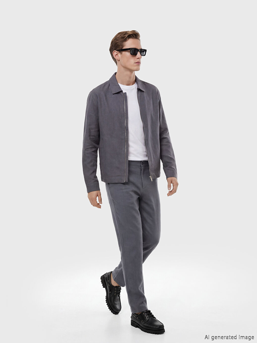 معطف للرجال بقصة عادية برقبة بياقة-1