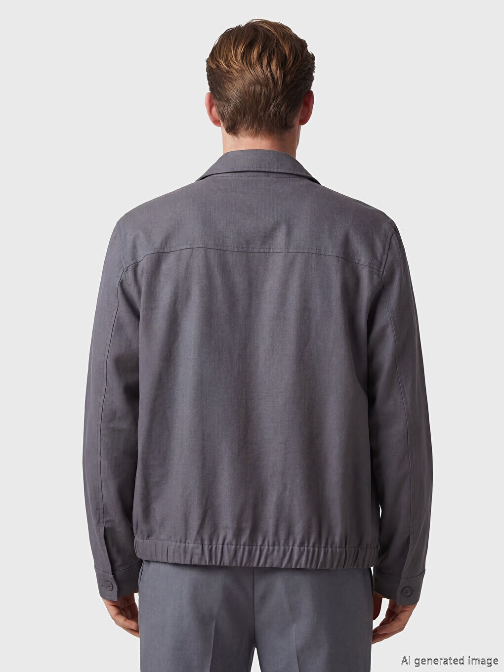 معطف للرجال بقصة عادية برقبة بياقة-4