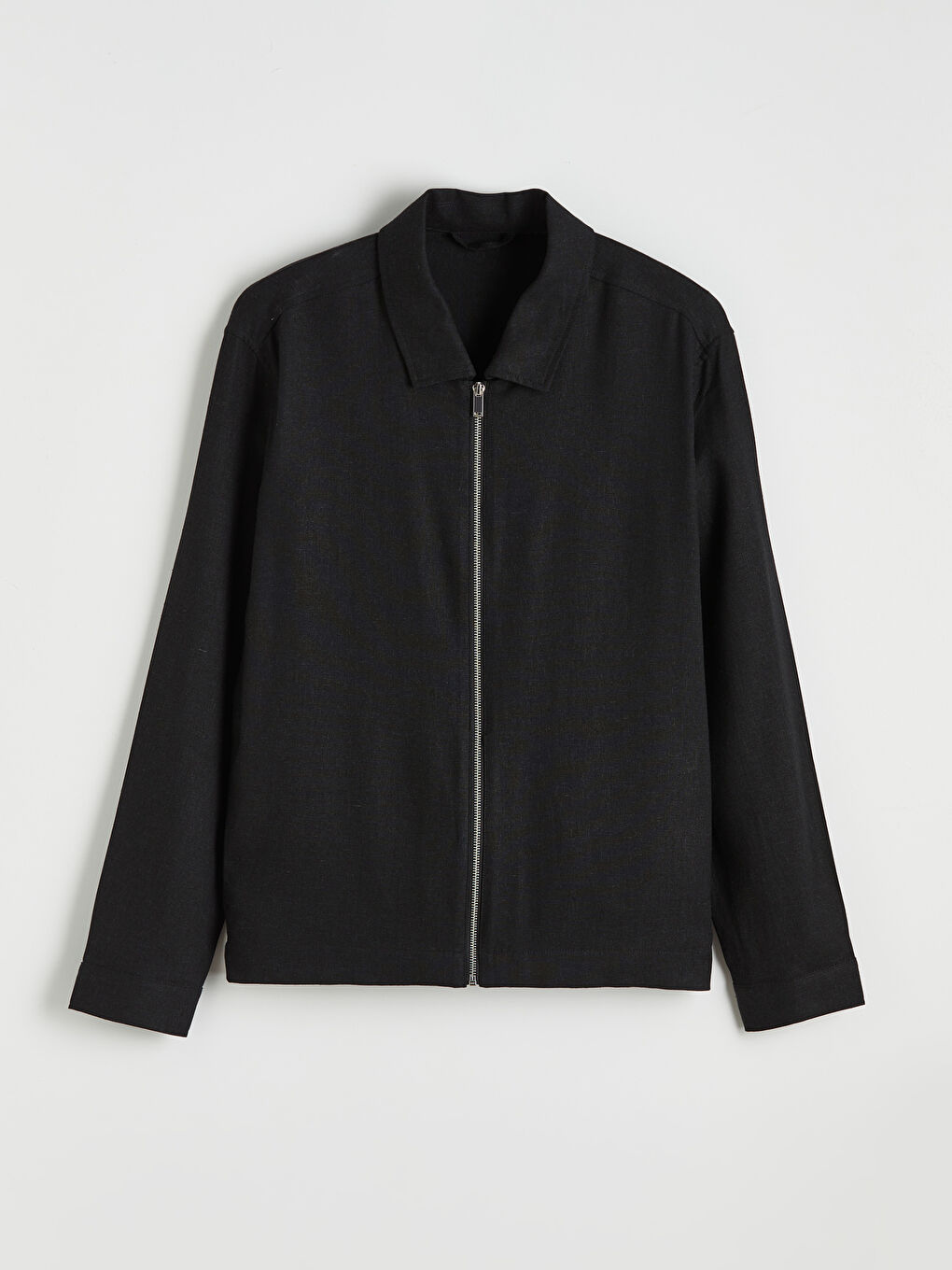 Siyah Regular Fit Gömlek Yaka Erkek Mont-2