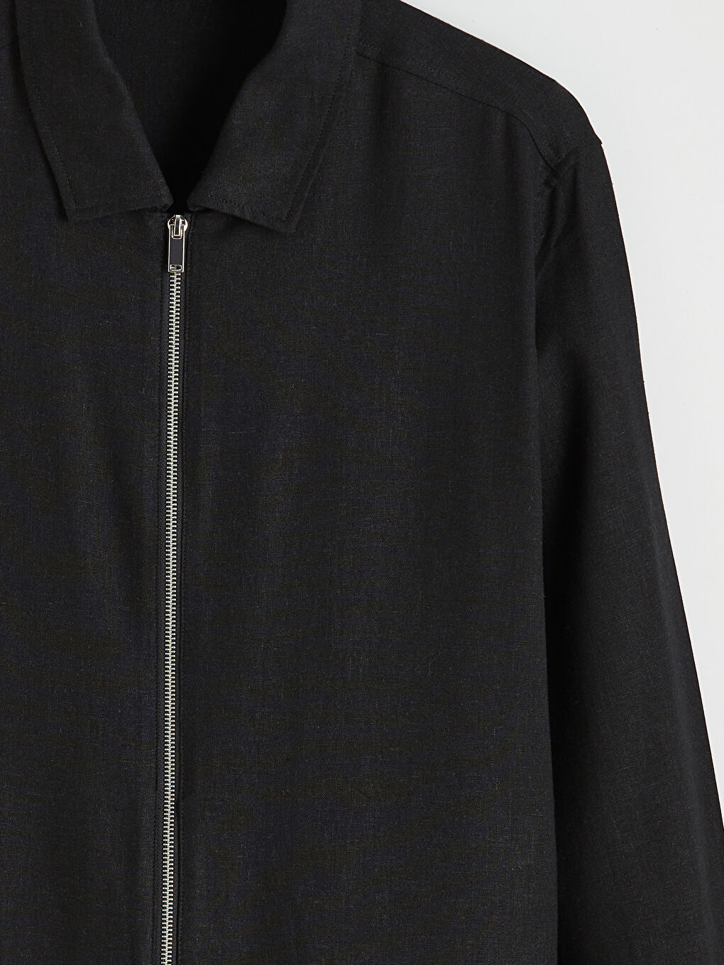 Siyah Regular Fit Gömlek Yaka Erkek Mont-3