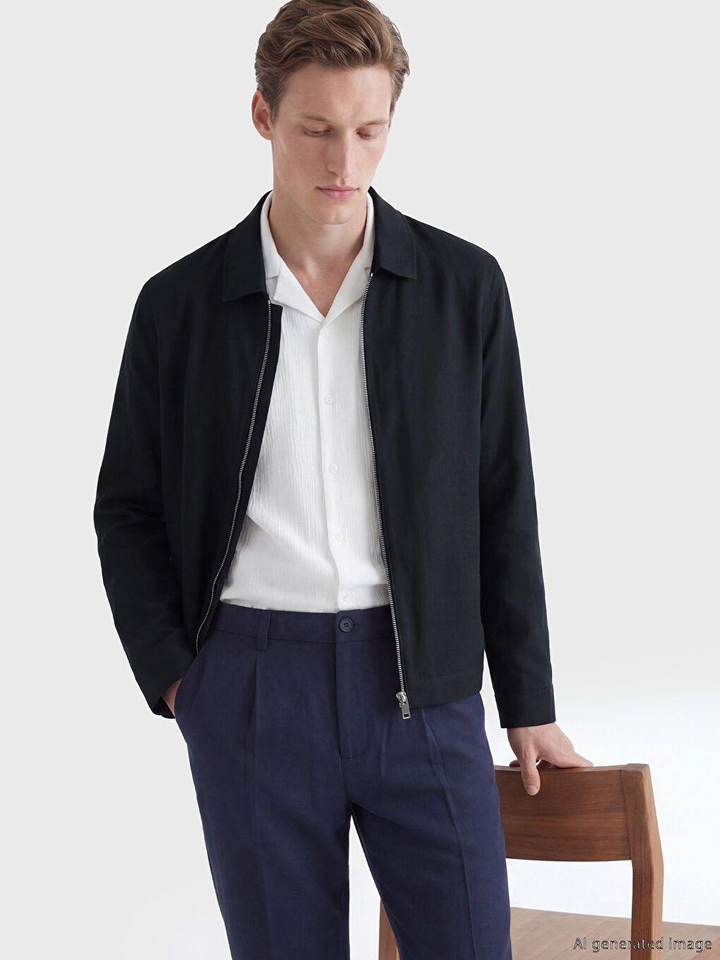 Geacă Bărbați Regular Fit Cu Guler Cămașă