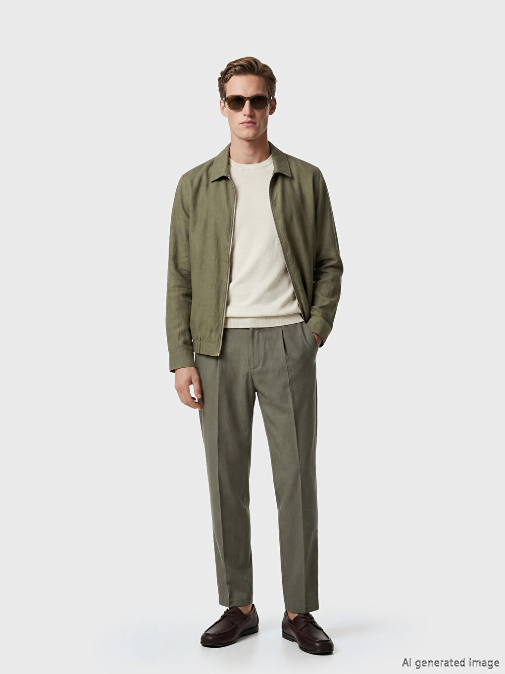 معطف رجالي بقصة عادية بياقة قميص-1