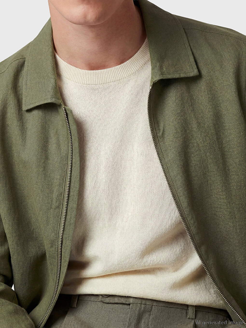 معطف رجالي بقصة عادية بياقة قميص-2