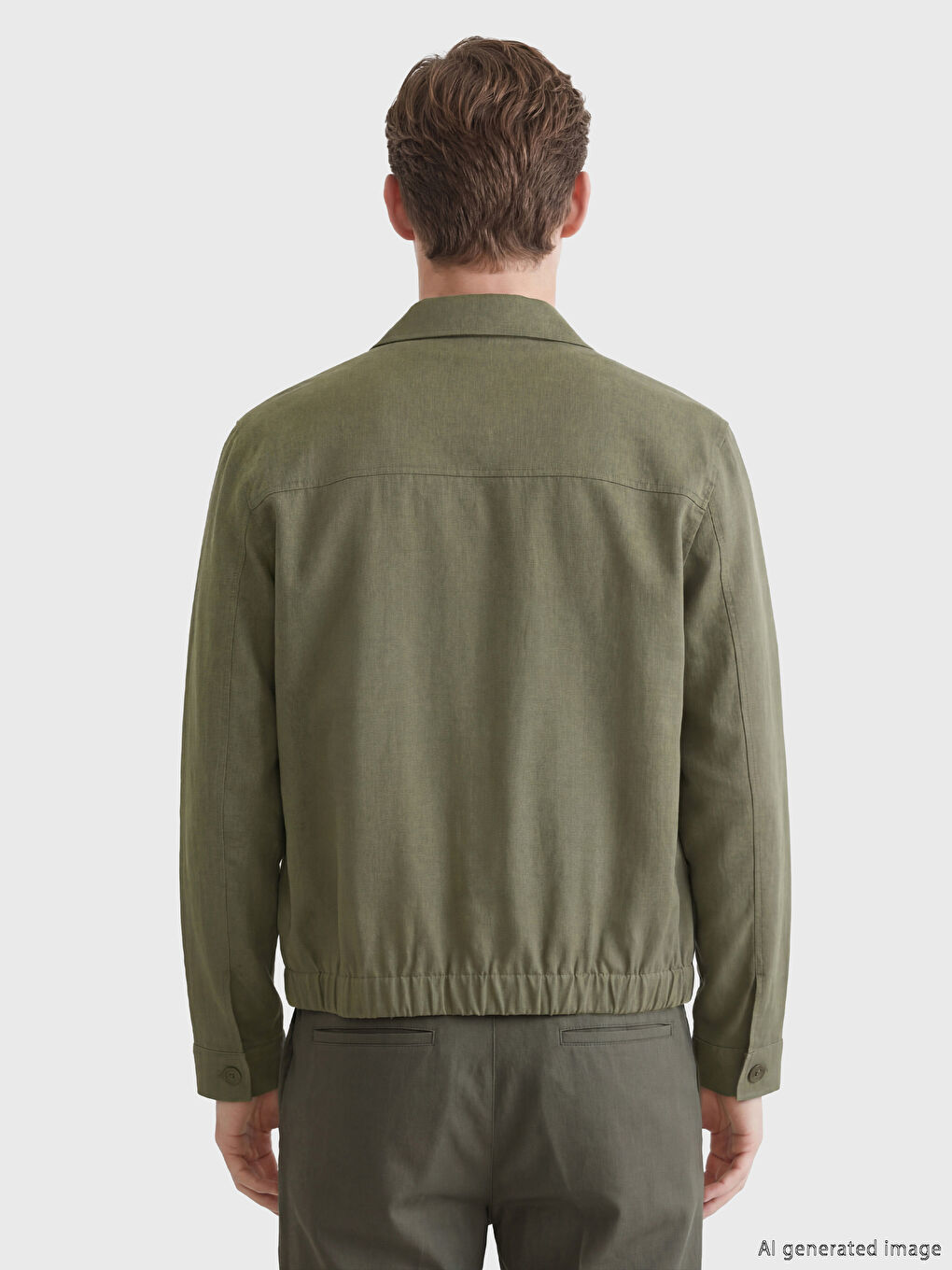 معطف رجالي بقصة عادية بياقة قميص-3