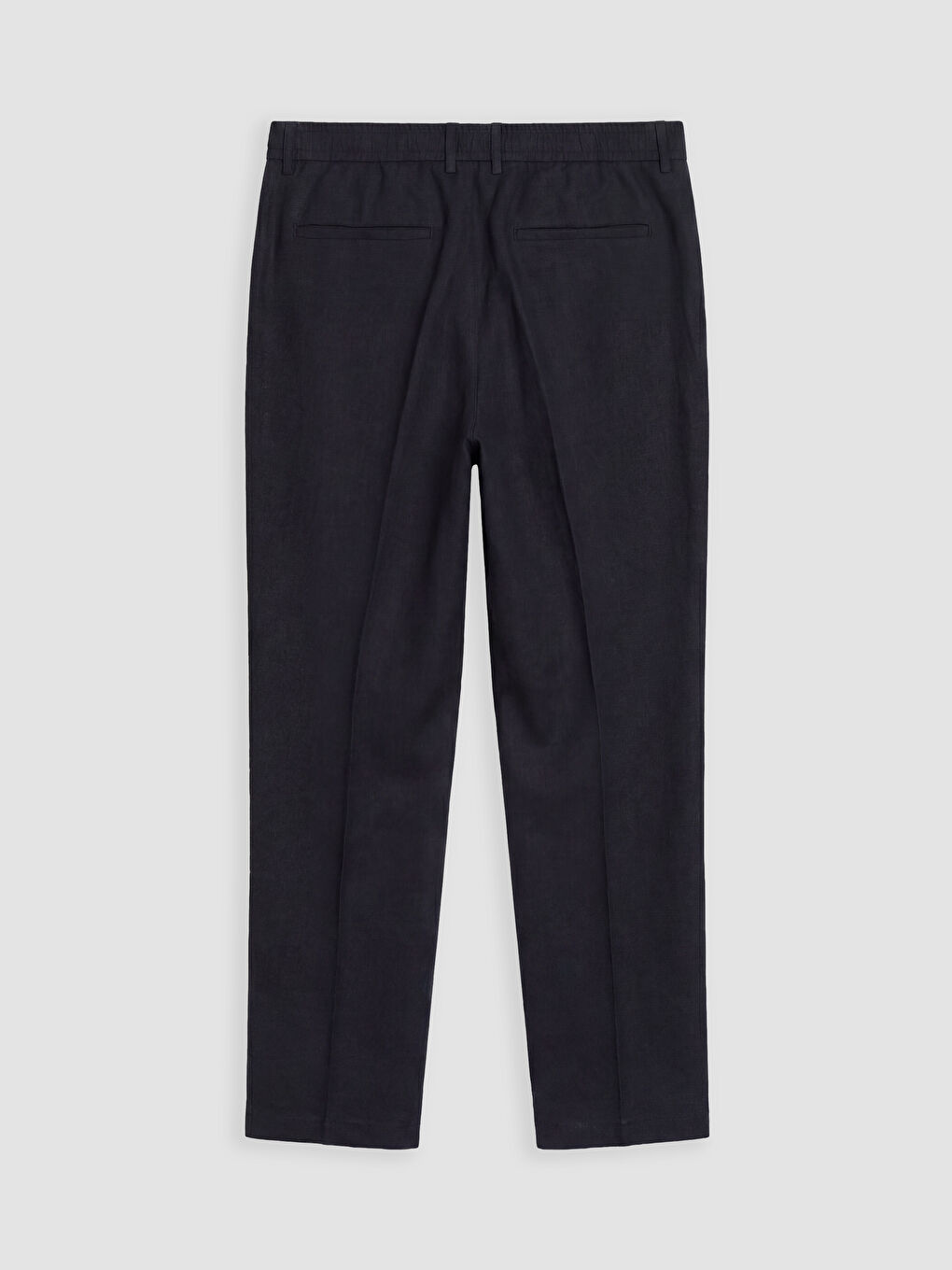 Lacivert Regular Fit %100 Keten Erkek Pileli Pantolon-1