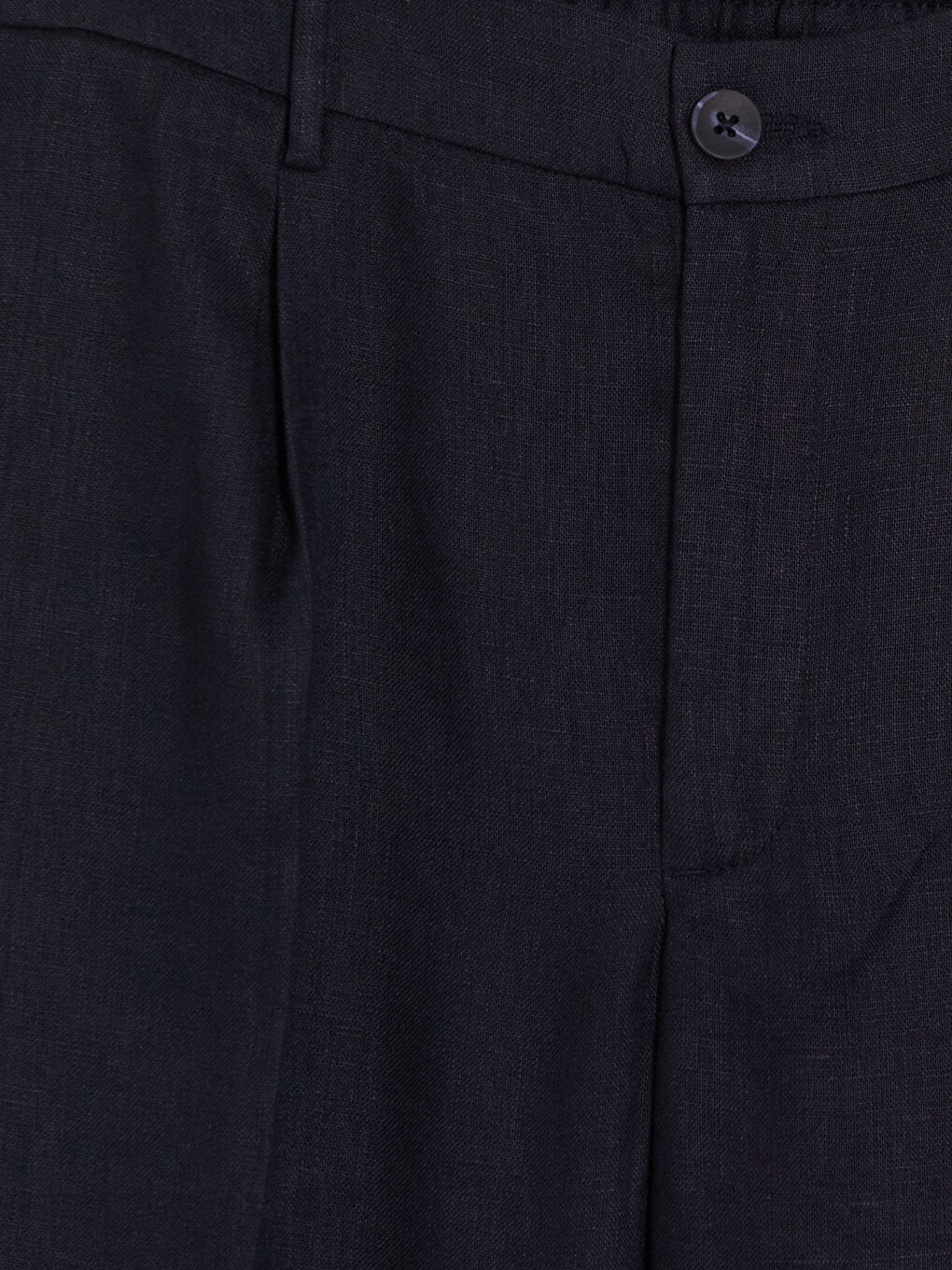 Lacivert Regular Fit %100 Keten Erkek Pileli Pantolon-2