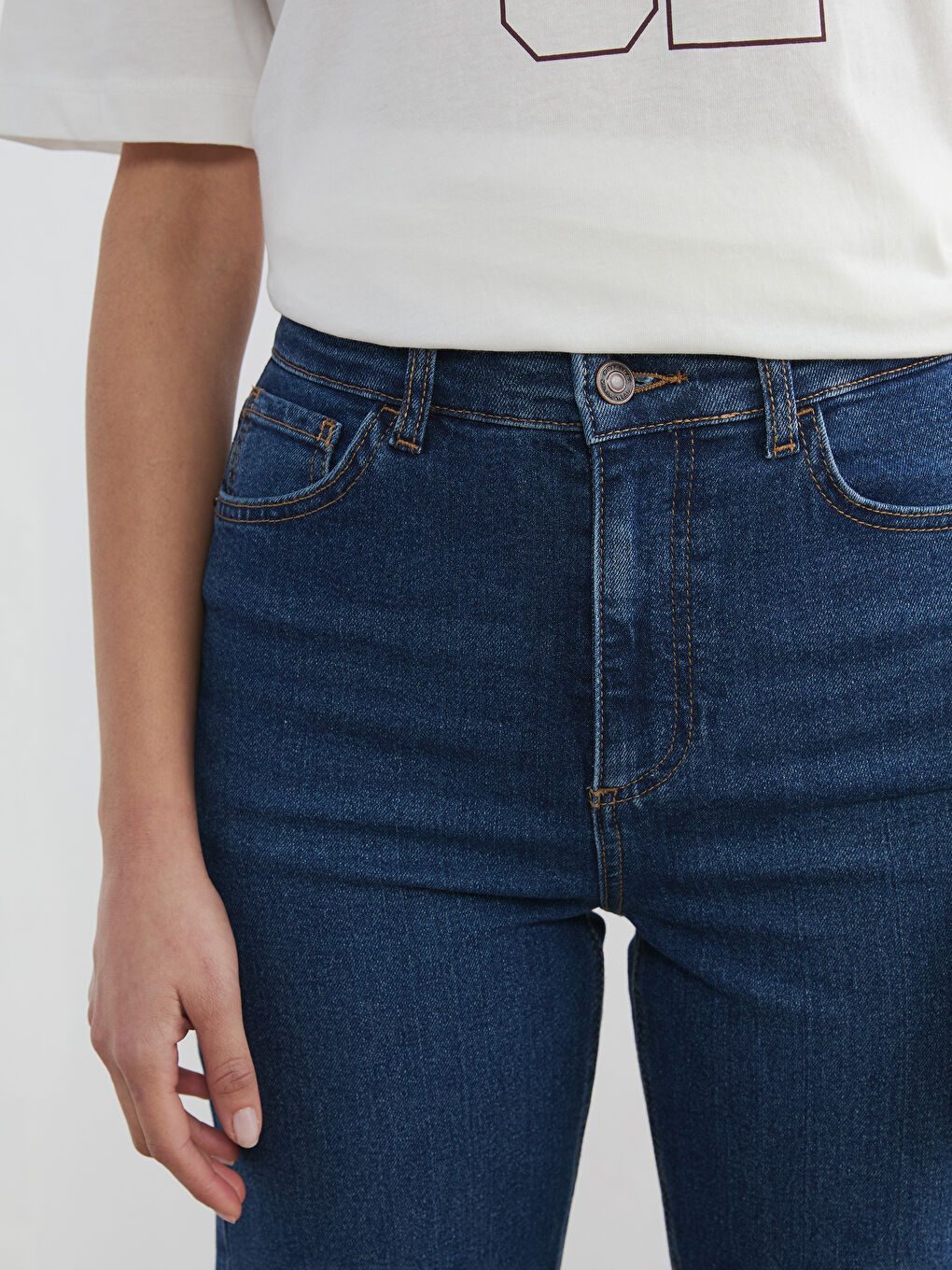 İndigo Straight Fit Kadın Jean Pantolon	-2