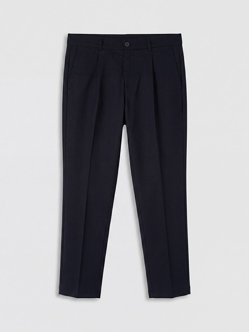 Lacivert Regular Fit Viskon Erkek Pileli Pantolon