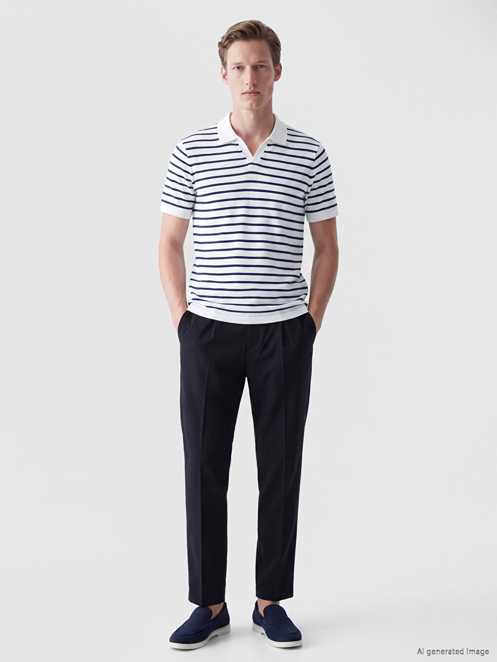 Pantaloni Regular Fit Din Vâscoză Cu Pense Pentru Bărbați-1