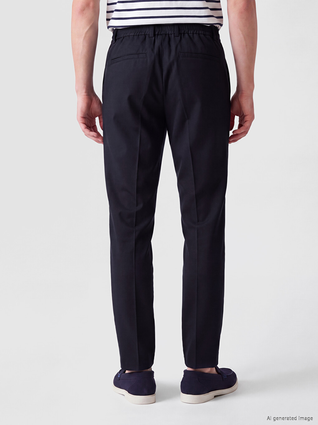 Pantaloni Regular Fit Din Vâscoză Cu Pense Pentru Bărbați-3