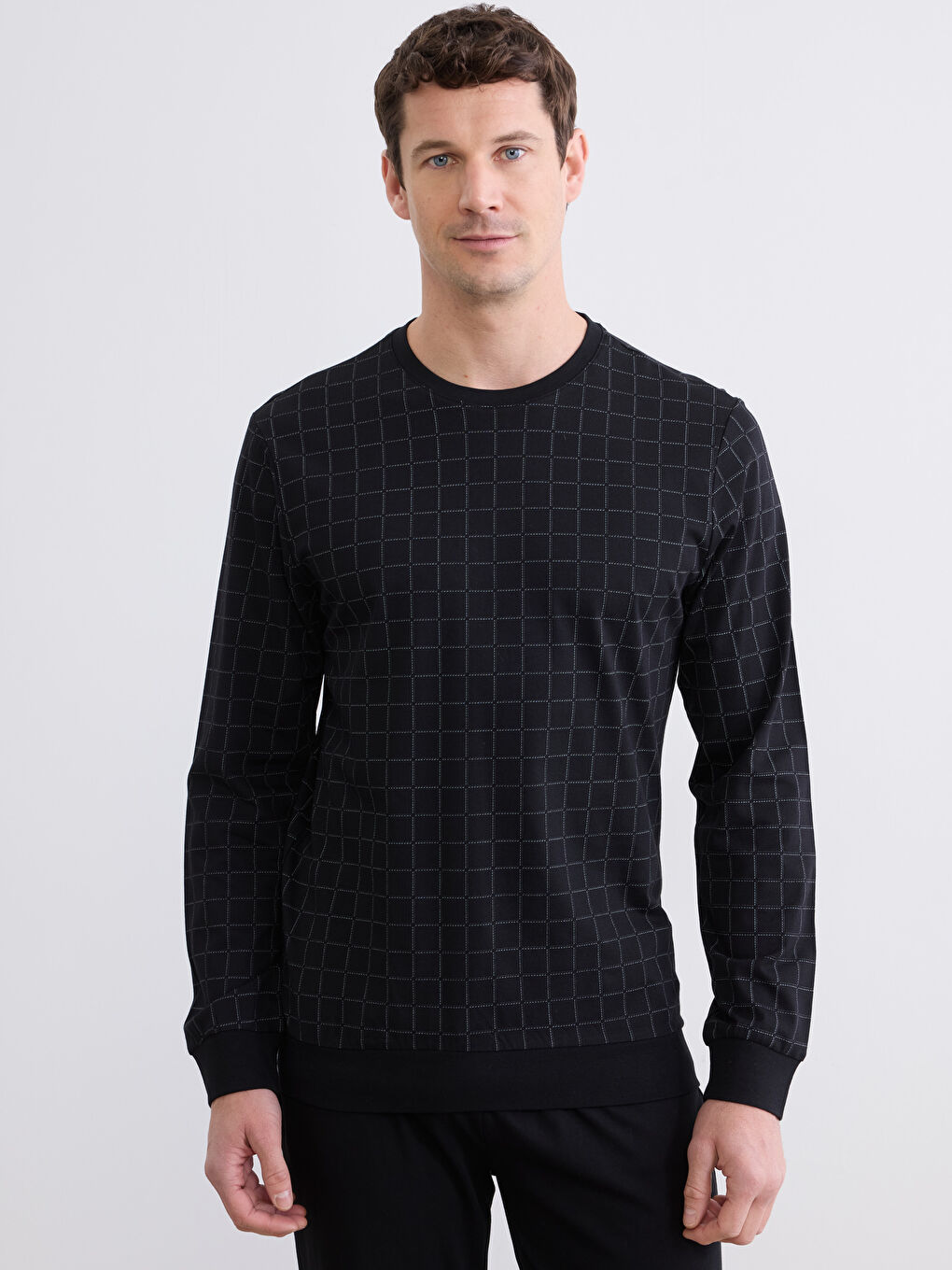 Siyah Standart Kalıp Erkek Pijama Takım-1