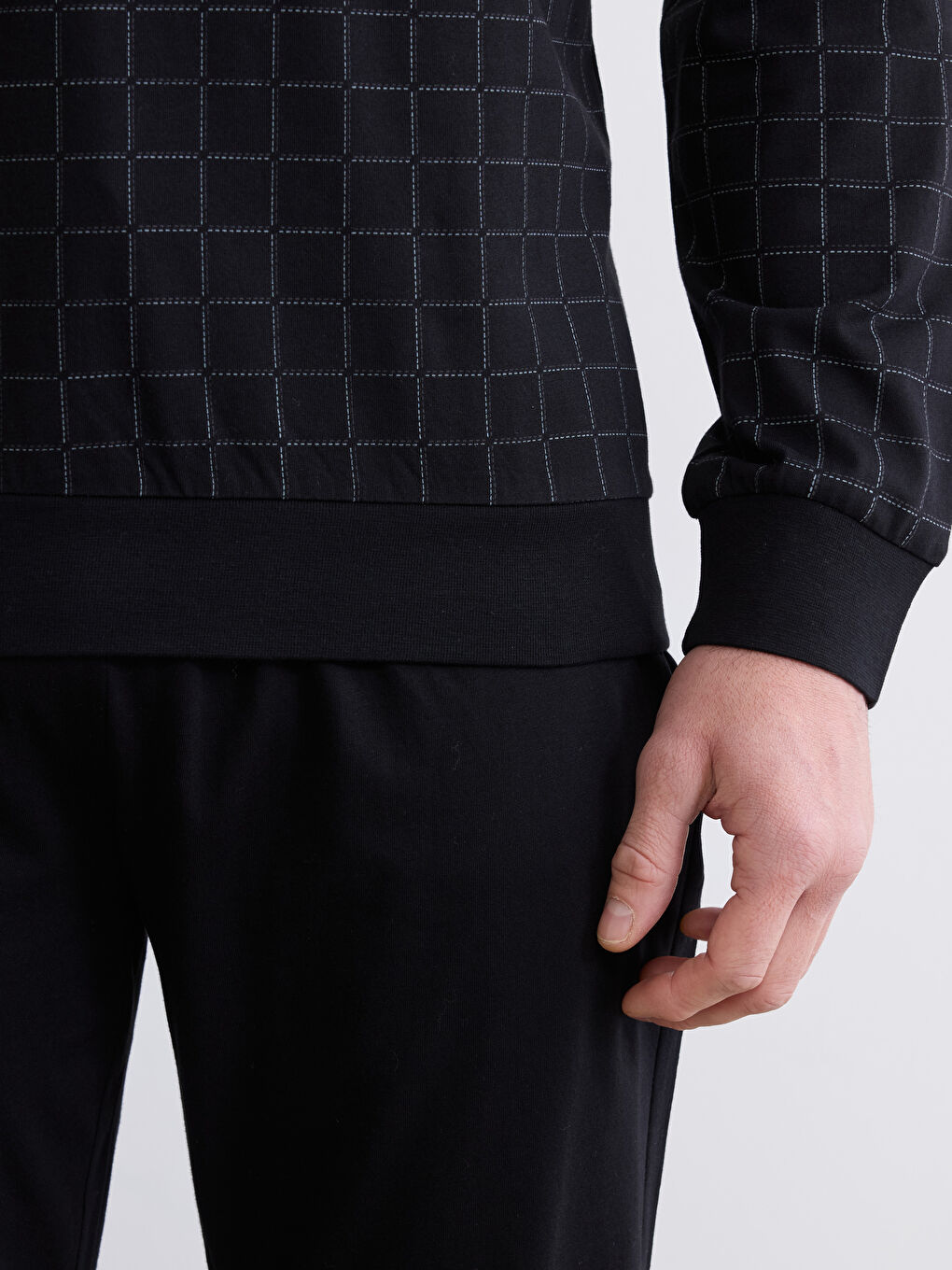 Siyah Standart Kalıp Erkek Pijama Takım-3