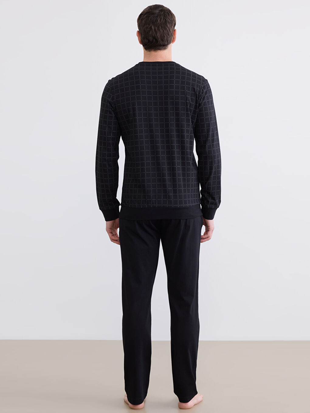 Siyah Standart Kalıp Erkek Pijama Takım-4