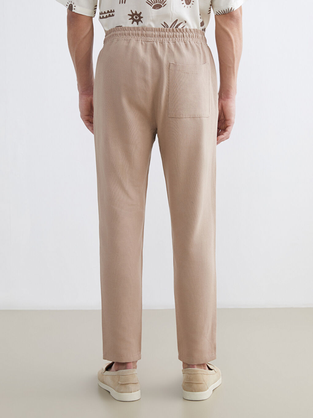 Bej Standart Kalıp Erkek Eşofman Altı-3