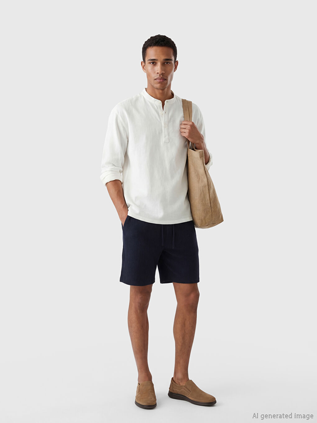 Ekru Regular Fit Erkek Gömlek-1