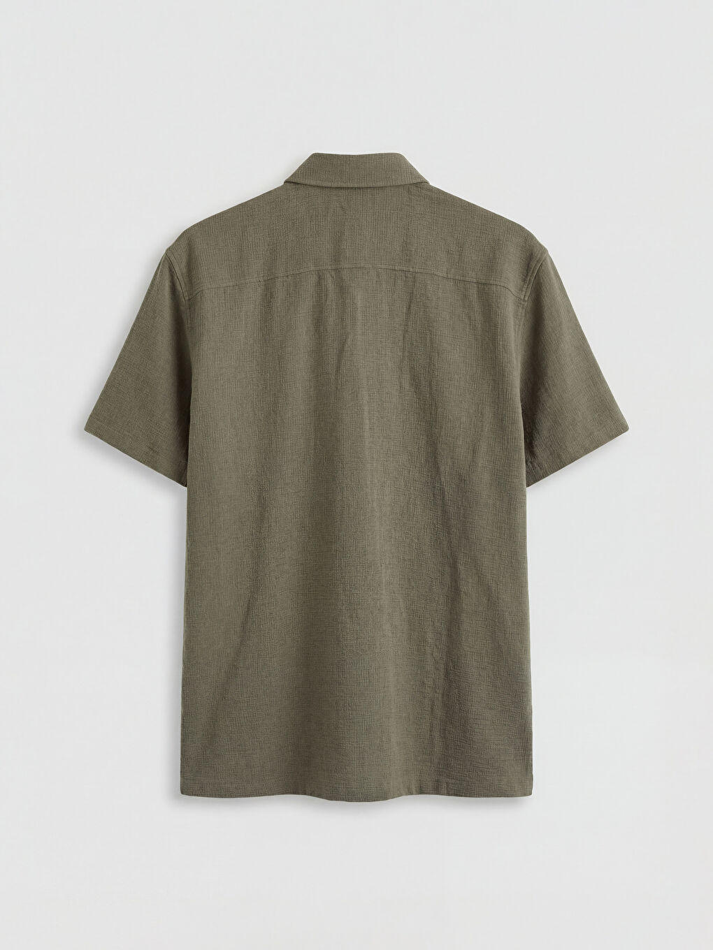 Haki Regular Fit Dokulu Erkek Gömlek-1