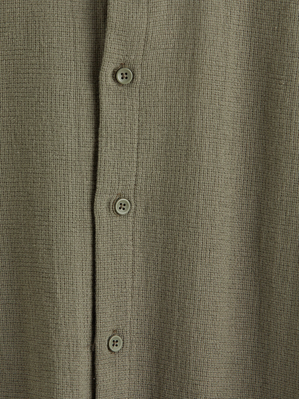 Haki Regular Fit Dokulu Erkek Gömlek-2