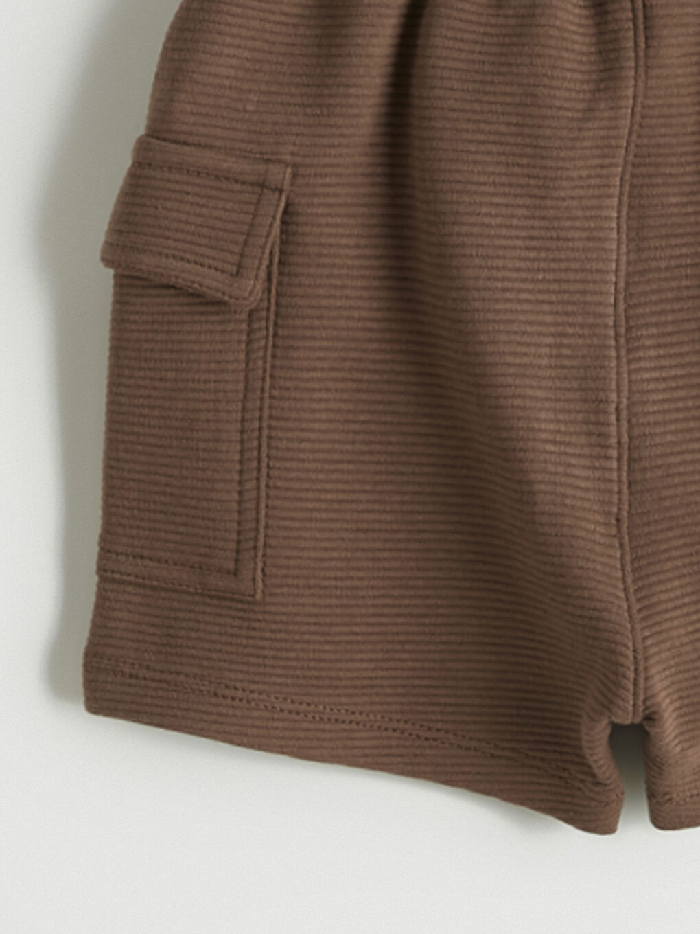 Kahverengi Erkek Bebek Kargo Şort-2