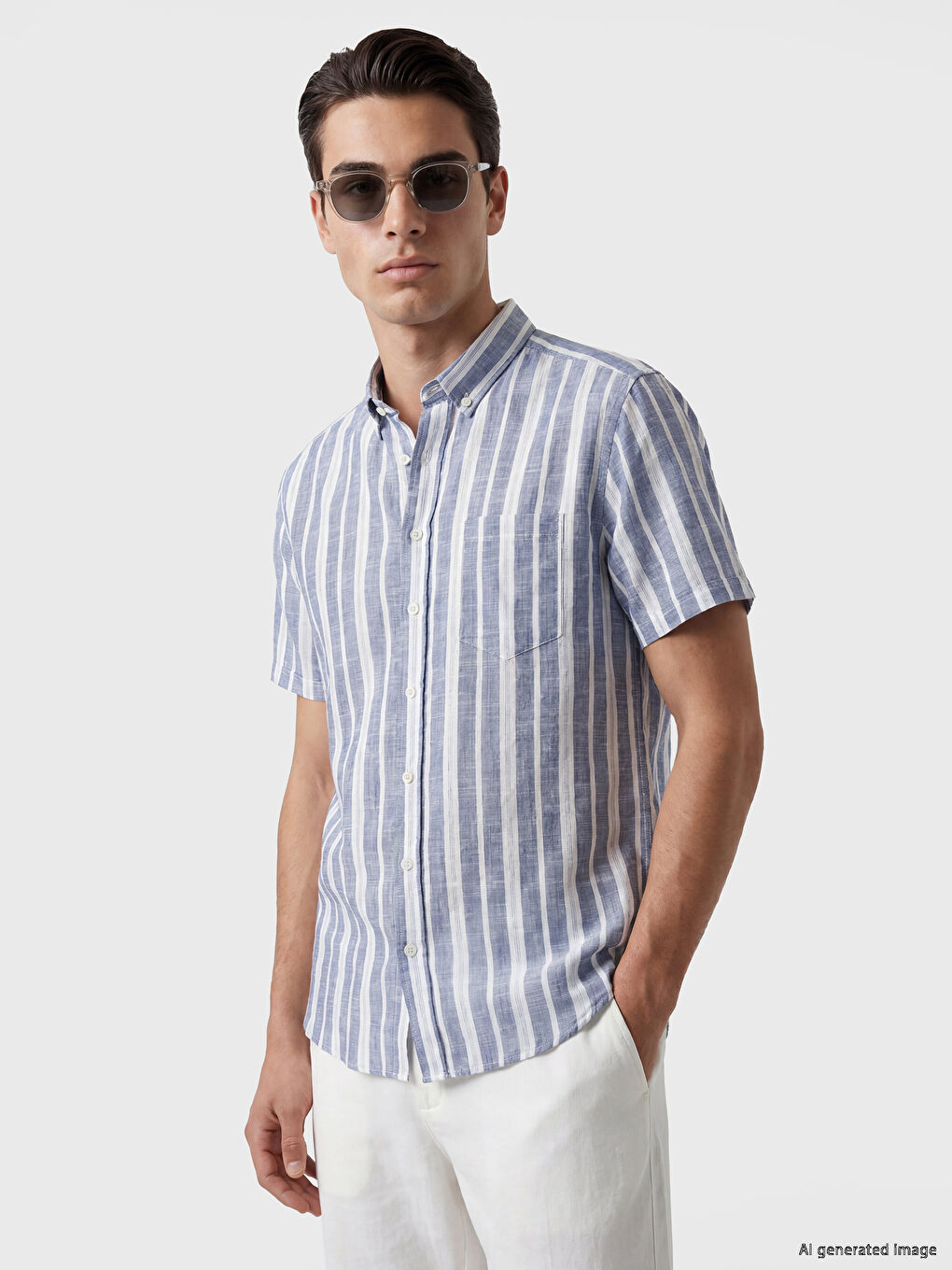 Regular Fit Striped Dobby Men's Shirt