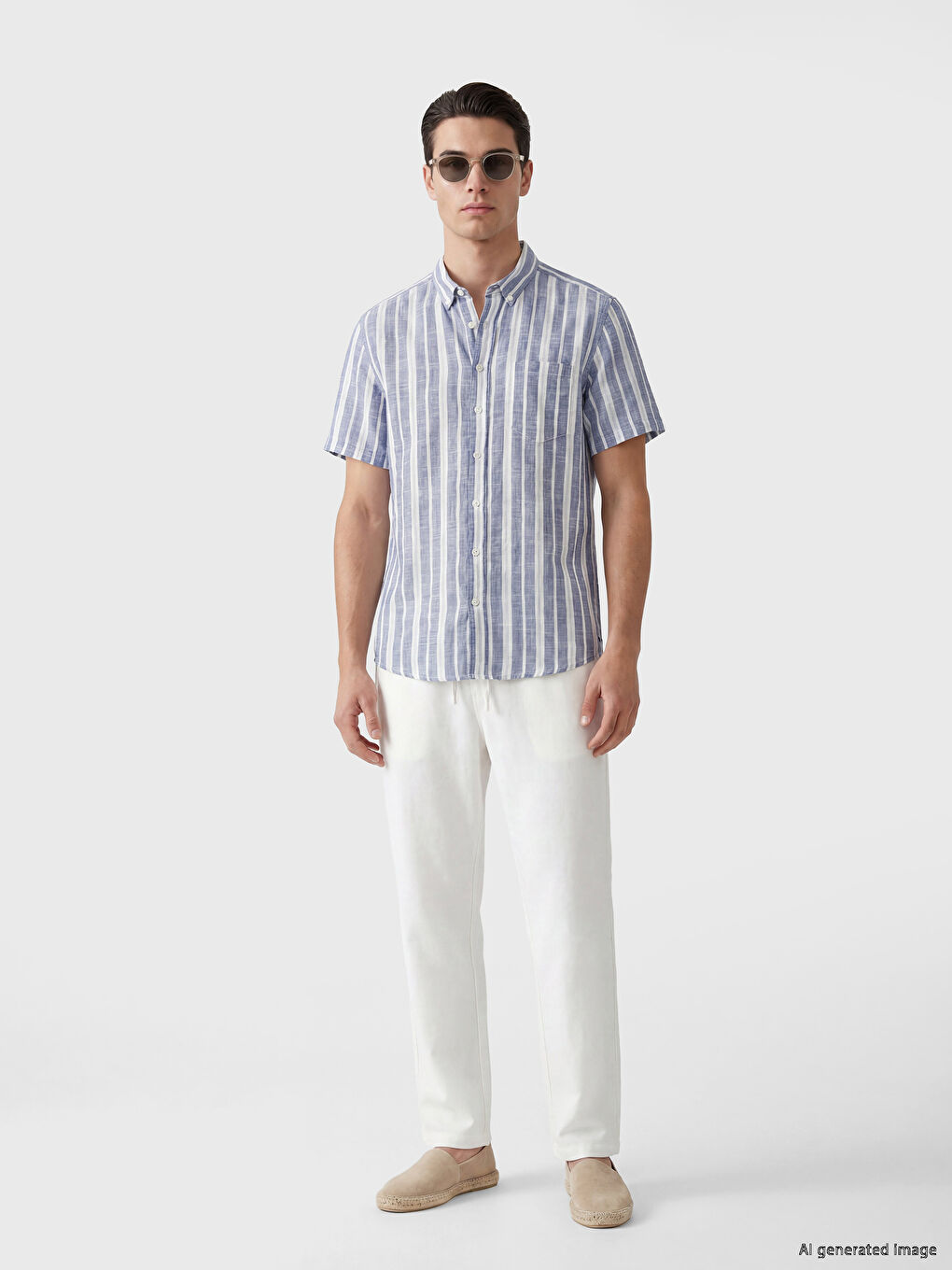 Regular Fit Striped Dobby Men's Shirt-1