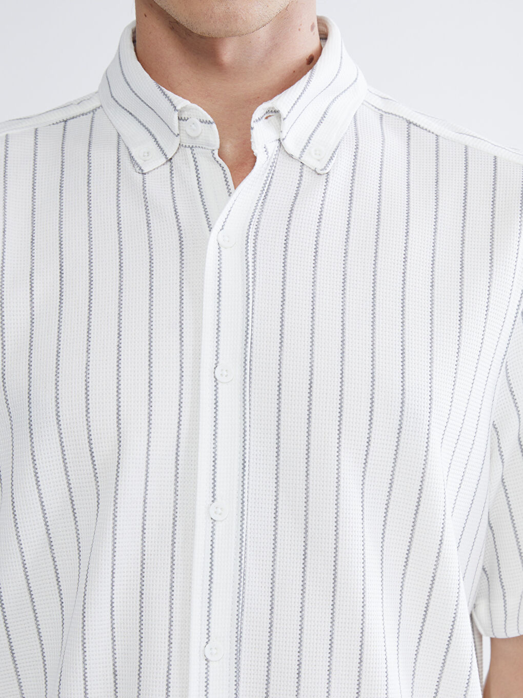 Striped Regular Fit Short Sleeve Men's Shirt-2