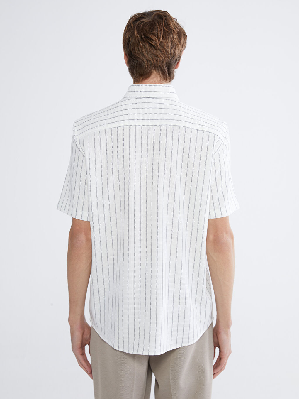 Striped Regular Fit Short Sleeve Men's Shirt-3