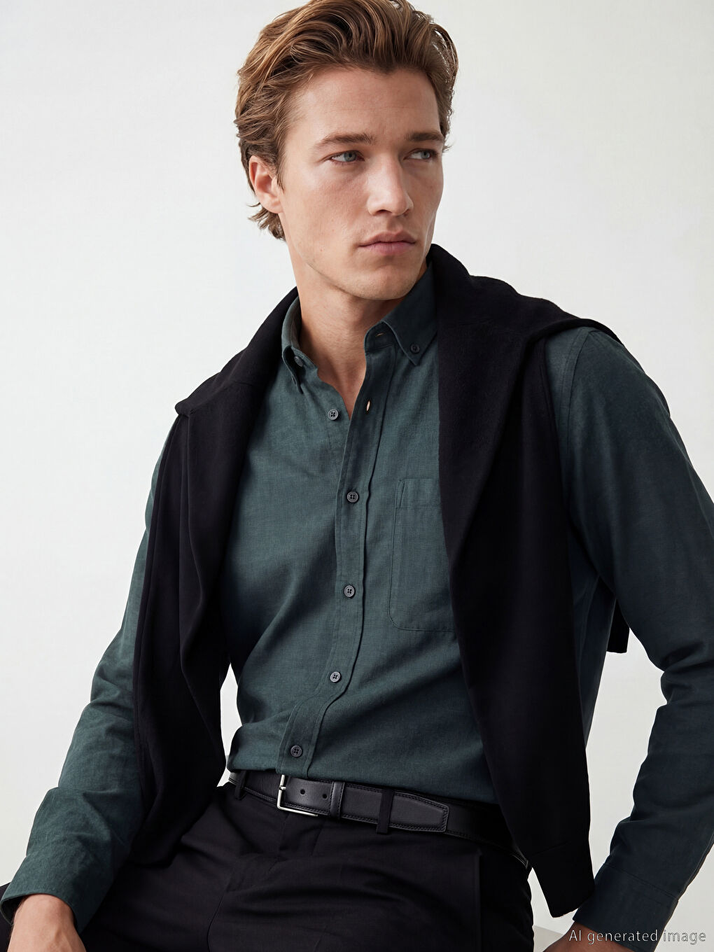 Petrol Regular Fit Erkek Gömlek