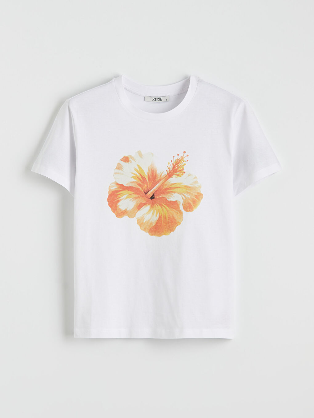 Crew Neck Floral Printed Women's T-Shirt-4