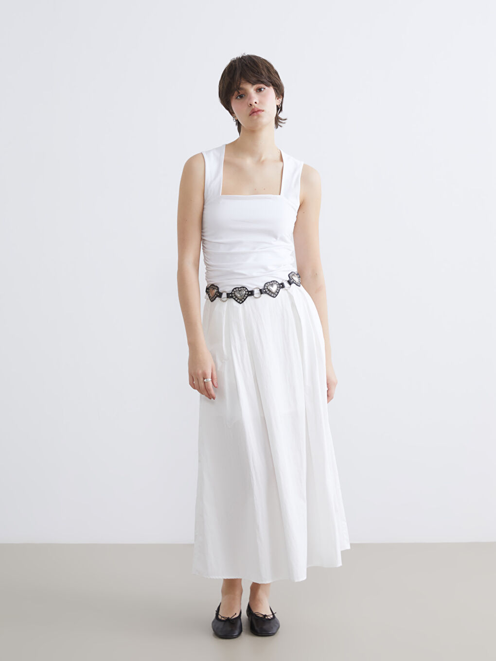 Haut Court BLANC Femme-1