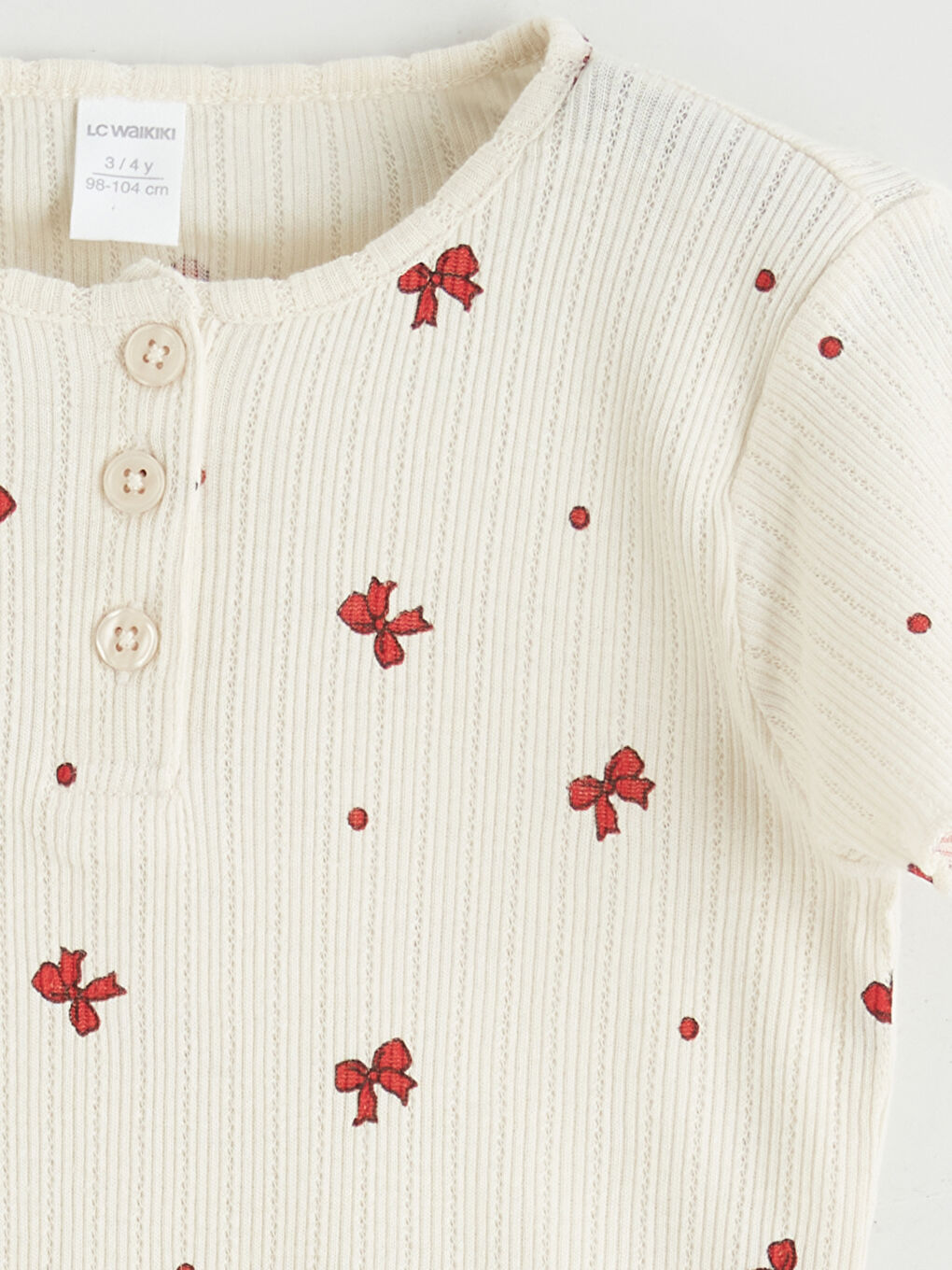 Bej Fiyonk Baskılı Kız Çocuk Tişört-1