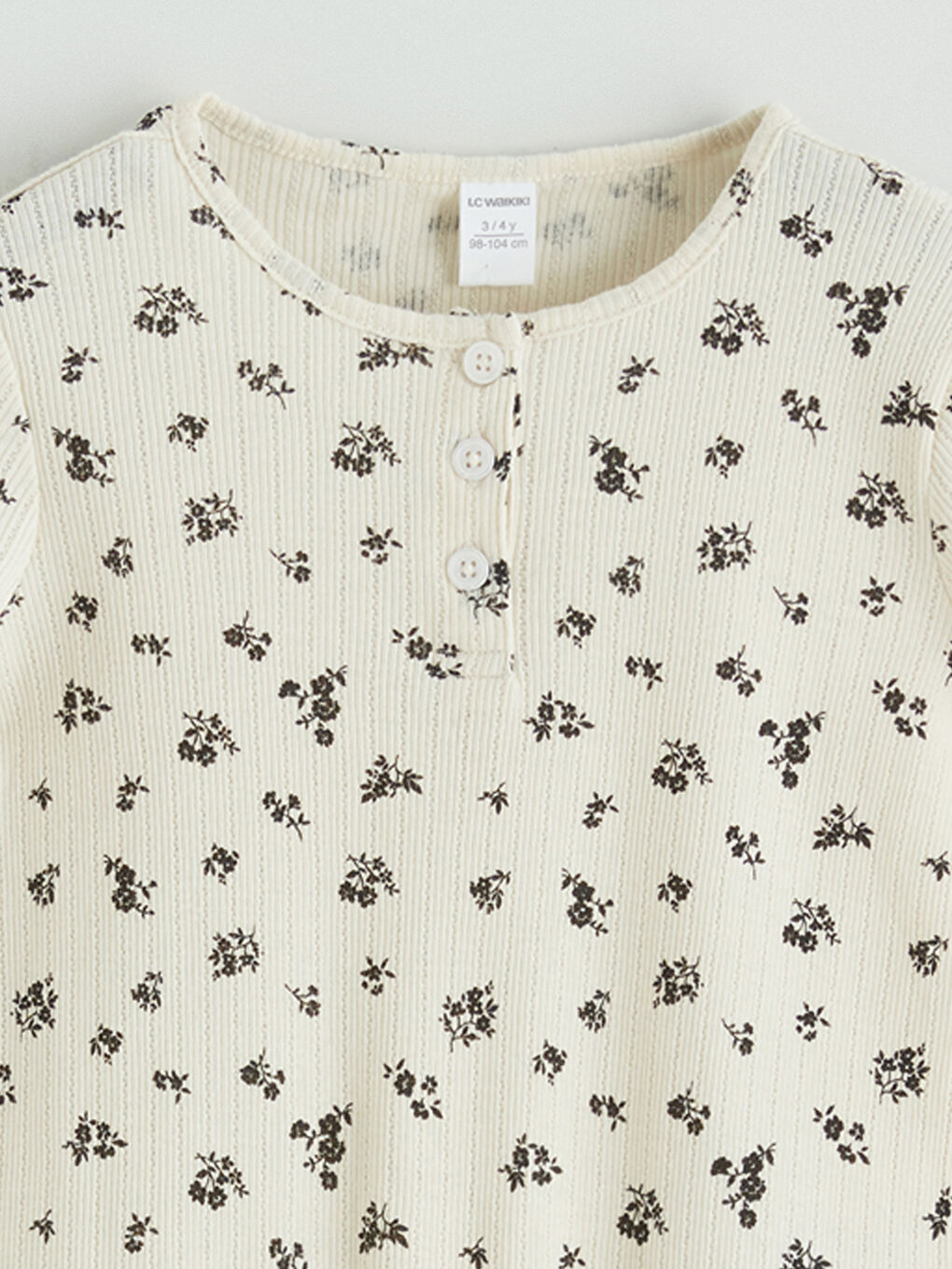 Bej Bisiklet Yaka Kız Çocuk Tişört ve Şort-2