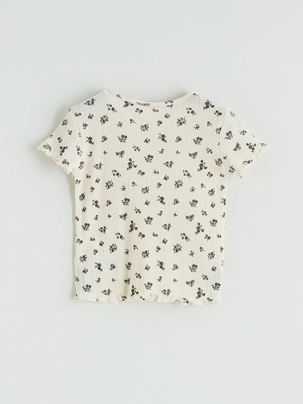 Bej Bisiklet Yaka Kız Çocuk Tişört ve Şort-3