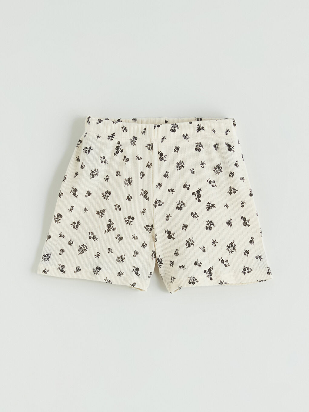 Bej Bisiklet Yaka Kız Çocuk Tişört ve Şort-6