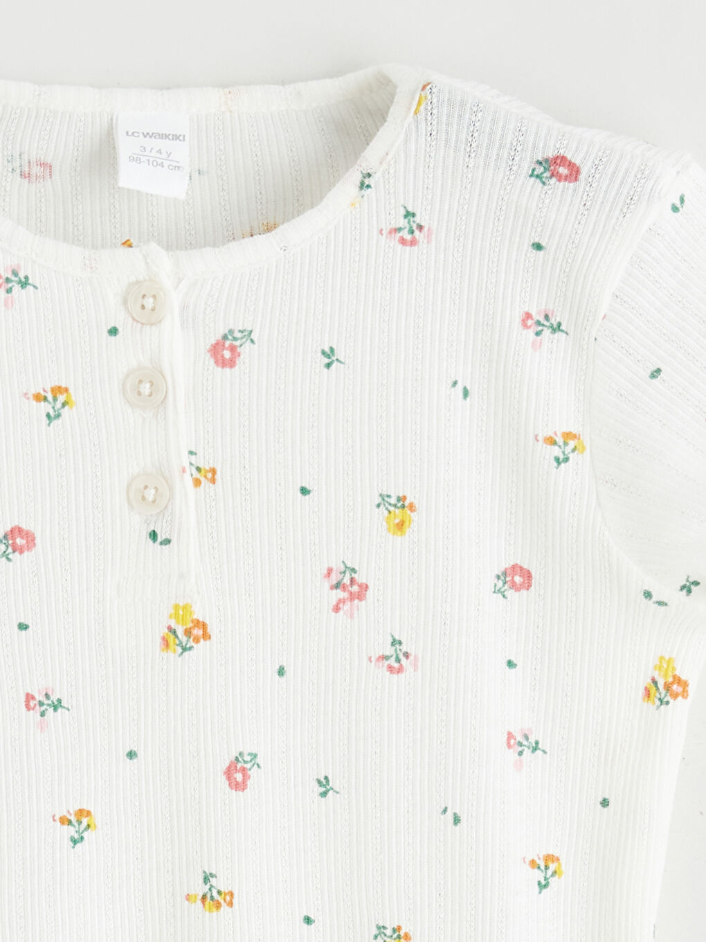 Ekru Bisiklet Yaka Kız Çocuk Tişört ve Şort-2