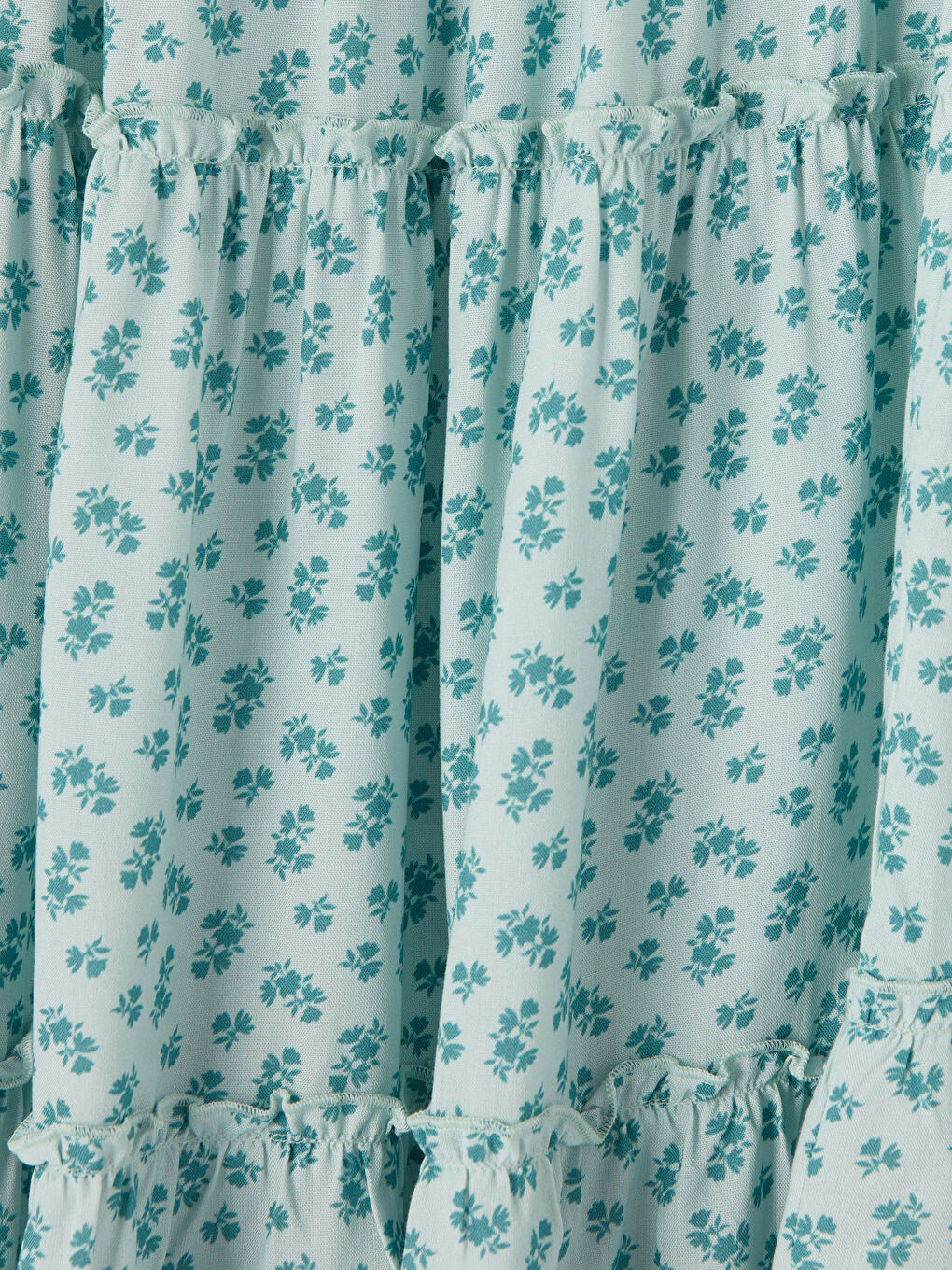 Yeşil Beli Lastikli Desenli Kız Çocuk Etek-2