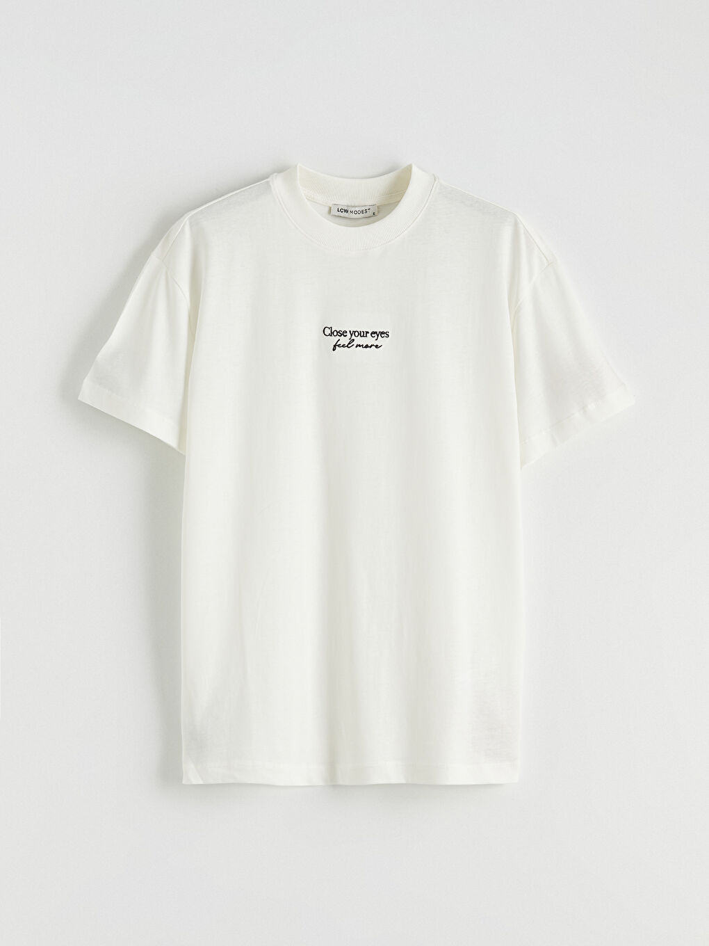 Embroidered Crew Neck Women's T-Shirt-4