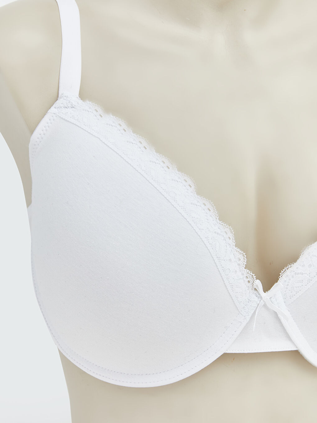 Beyaz Balenli Dolgusuz Tişört Sütyen 2'li-3