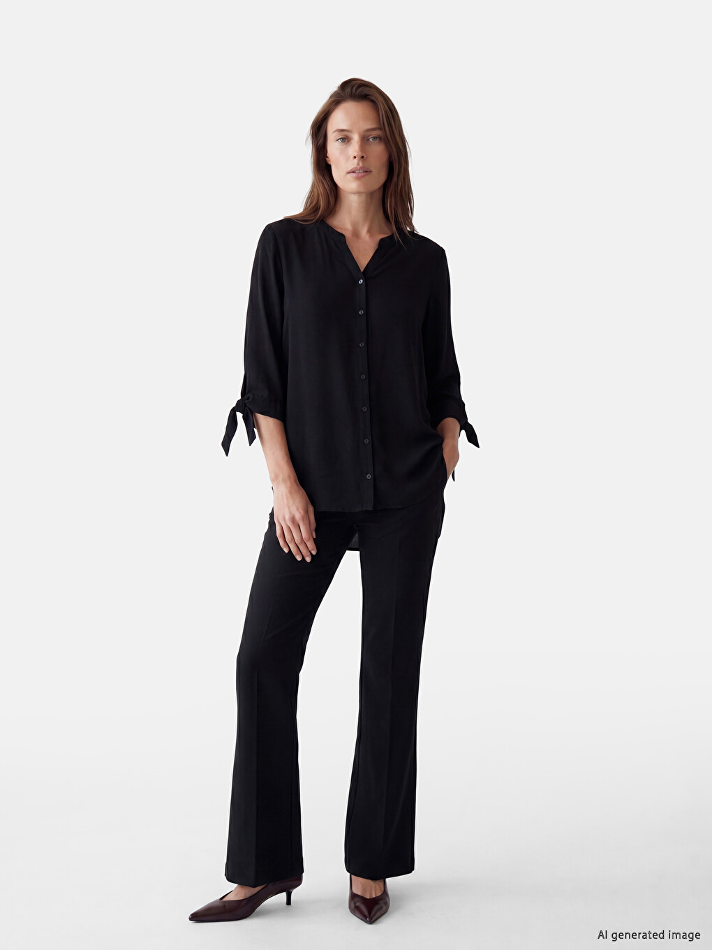 Notch Neck Women's Shirt-1