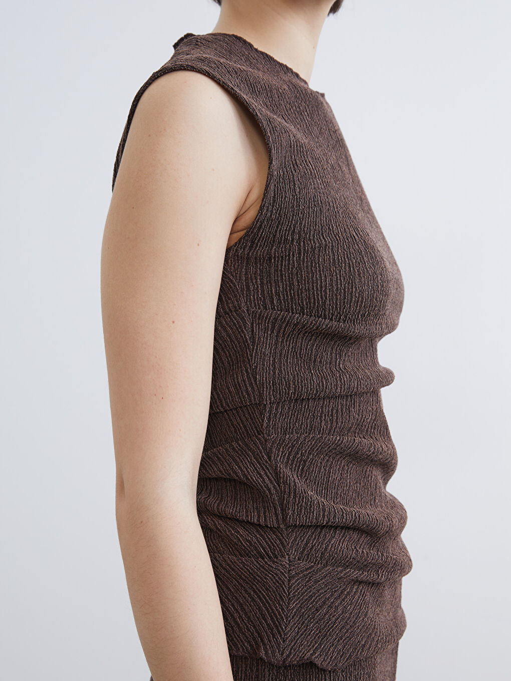 Crew Neck Ruched Blouse-2