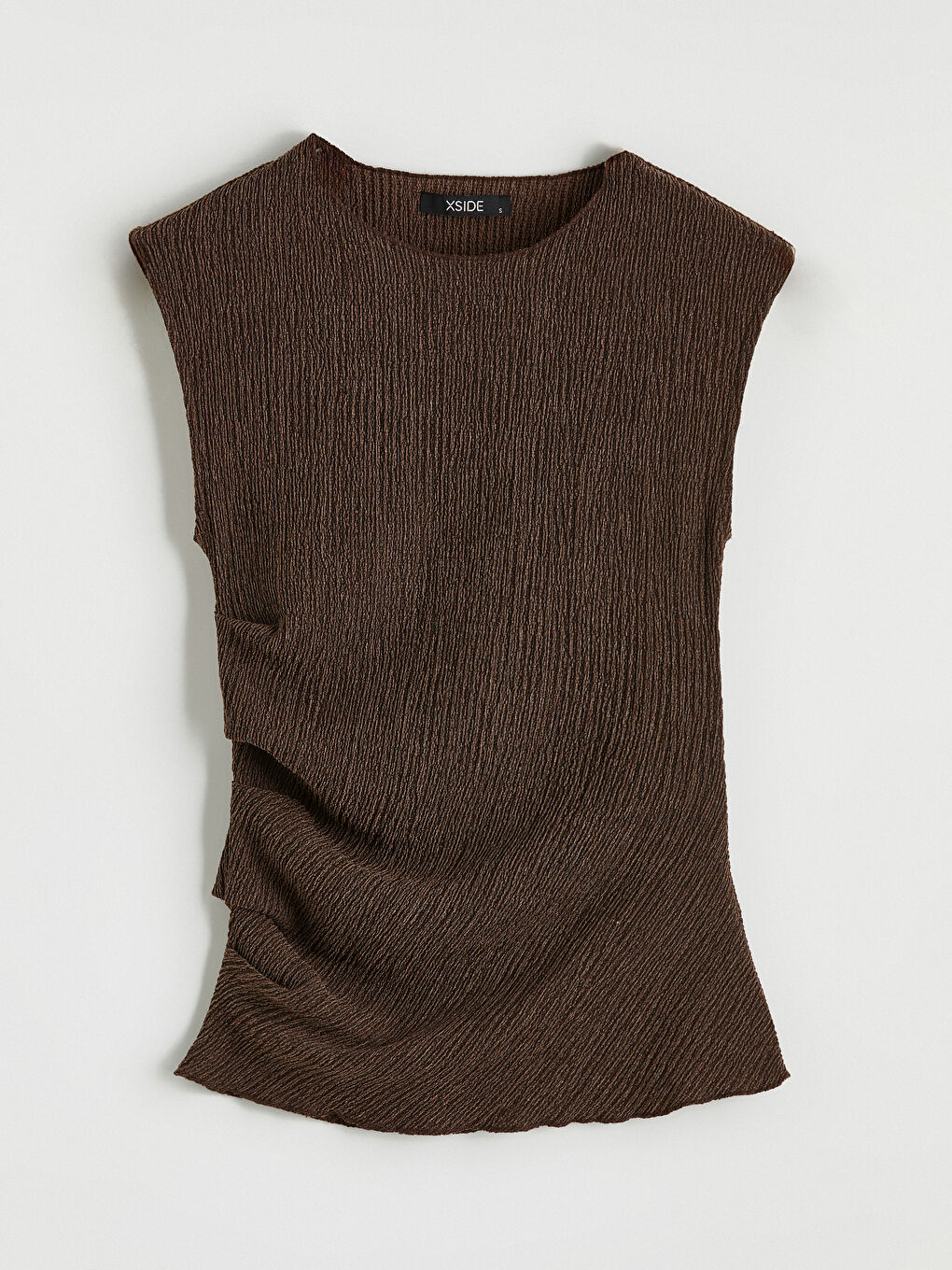 Crew Neck Ruched Blouse-4