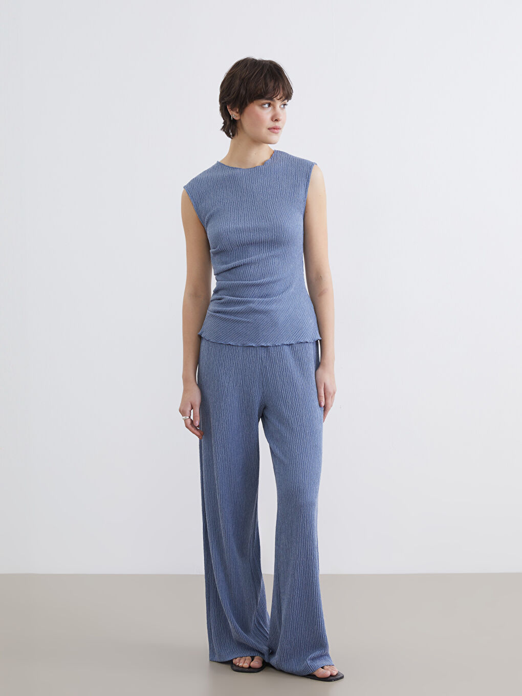 Женщины Голубой Блузка-1