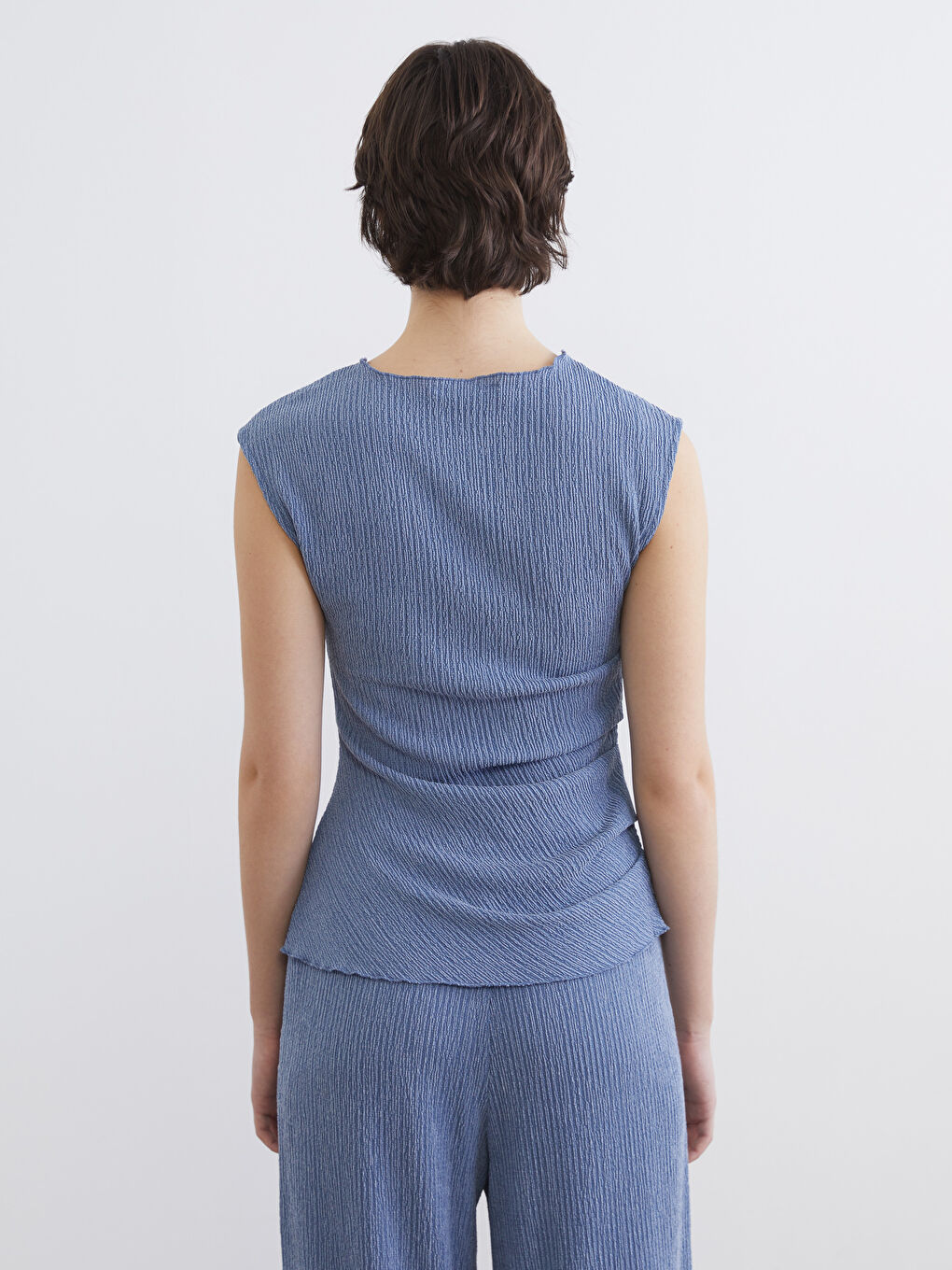 Женщины Голубой Блузка-3